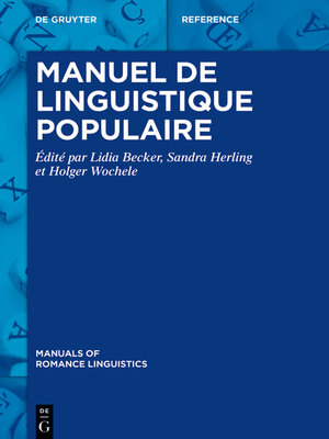 cover image of Manuel de linguistique populaire